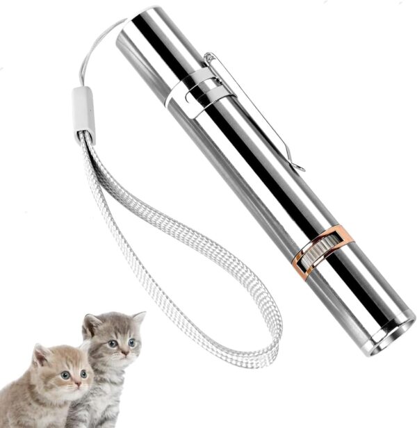 Cat Laser Pointer Toy, USB Rechargeable Cat Laser Toy, 3 Light Colors Cat Interactive Toys for Dogs, Cats, Pet Chase Toy for Fun Playing Training Exercise Indoors