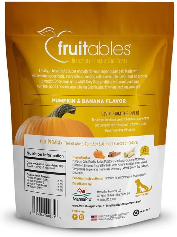 Fruitables Dog Treats Pumpkin & Banana Flavor, 7 oz - Image 2