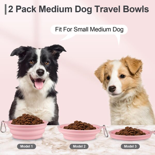 Kytely Collapsible Dog Bowls Medium (650ml), 2 Pack Travel Dog Bowls for Dog Cat, Portable Dog Water Food Bowl with Clasp, Pet Cat Feeding Cup Dish for Outdoor, Travel, Walking, Parking - Image 4