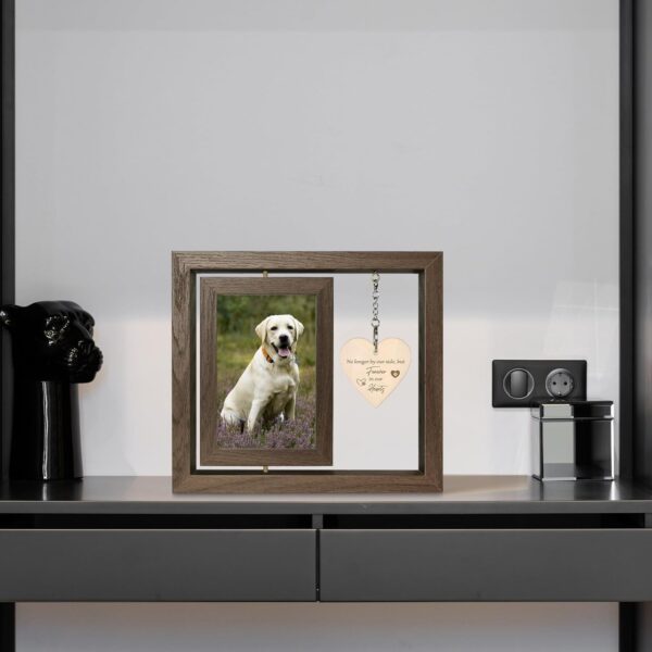 4x6 Rotating Dog Picture Frame - No Longer by Our Side but Forever in Our Hearts Pet Picture Frame - Image 4