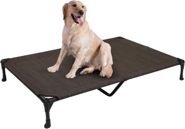 Veehoo Cooling Elevated Dog Bed, Portable Raised Pet Cot with Washable & Breathable Mesh, No-Slip Feet Durable Dog Cots Bed for Indoor & Outdoor Use, X Large, CWC1803-XL