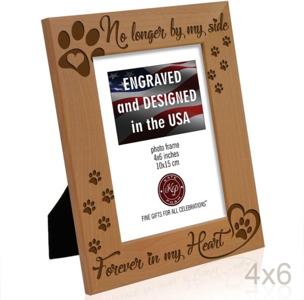 KATE POSH No Longer by my Side, Forever in my Heart Wood Picture Frame. Pet Memorial for Dog or Cat. (4x6-Vertical) - Image 5