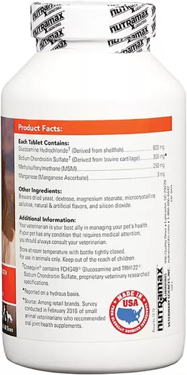 Cosequin MSM Joint Health Supplement for Dogs - 180 Chewable Tablets - Image 3