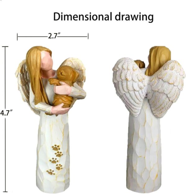 Dog Memorial Gifts for Loss of Dog, Pet Memorial Gifts, Resin Angel Statues,Sculpting Angels，Pet Sympathy Gifts，Passed Away Dog Gifts(White - Image 3