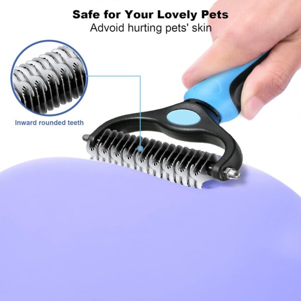 Dog Brush for Shedding, Sebtle Double Sided Undercoat Rake Comb for Dogs and Cats, Pet Grooming Brush for Small, Medium Dogs and Cats,Furminator Tool Remove 98% Mats, Tangles - Image 4