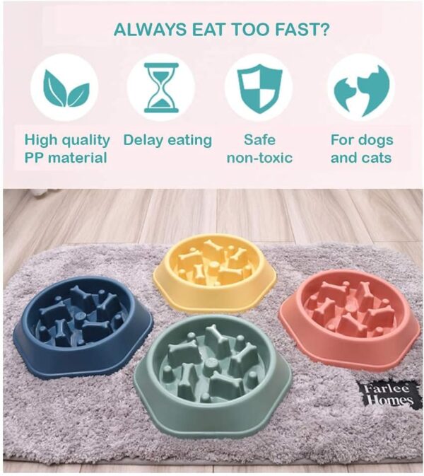 CAISHOW Slow Feeder Dog Bowl Anti Gulping Healthy Eating Interactive Bloat Stop Fun Alternative Non Slip Dog Slow Food Feeding Pet Bowl Slow Eating Healthy Design for Small Medium Size Dogs - Image 7