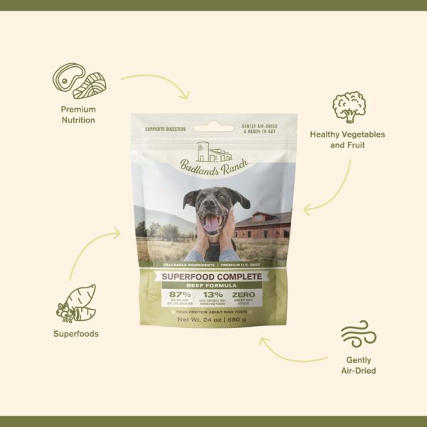 by Katherine Heigl- Superfood Complete Beef Formula Adult Dog Food, Air-Dried, High Protein, Zero Fillers, Superfood Nutrition (24 oz.) - Image 4