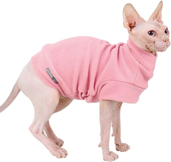 Small Dogs Fleece Dog Sweatshirt - Cold Weather Hoodies Spring Soft Vest Thickening Warm Cat Sweater Puppy Clothes Sweater Winter Sweatshirt Pet Pajamas for Small Dog Cat Puppy (Small, Pink)