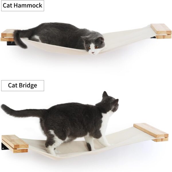 FUKUMARU Cat Wall Furniture, 34 x 13 inch Cat Hammock for DIY Cat Wall Shelves and Cat Window Perch, for Most Kitten, Medium and Large Cats - Image 3