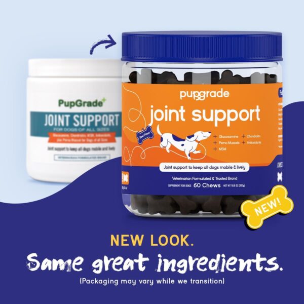 PupGrade Joint Support Supplement for Dogs - Natural Glucosamine Chondroitin with MSM - Hip & Joint Pain Relief - Recommended for Hip Dysplasia, Arthritis & Joint Disease - USA Tested - 60 Chews - Image 3