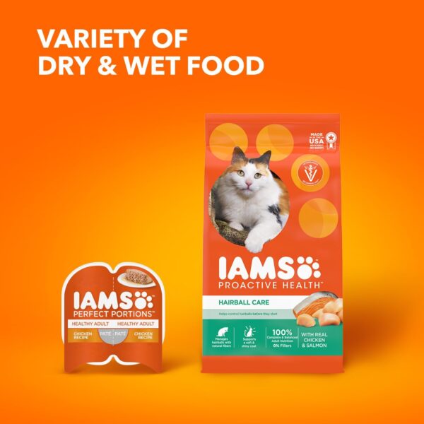 IAMS Proactive Health Adult Hairball Care Dry Cat Food with Chicken and Salmon, 7 lb. Bag (Pack of 1) - Image 14