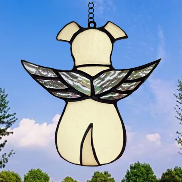 Dog Memorial Gifts for Loss of Dog Hanging Angel Pet Dogs Sympathy Bereavement Rememberance Gift Pets Passing Away Window Wall Ornaments for Dog Lovers (Beige Dog)