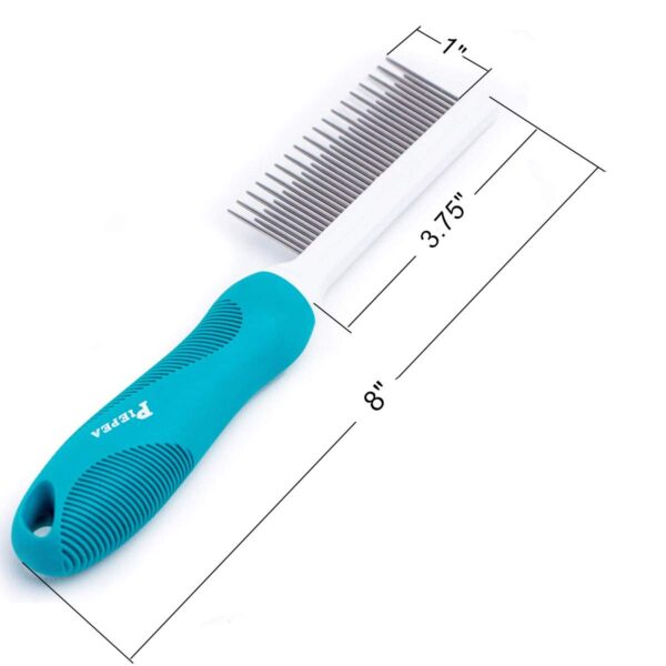 Pet Comb, Long and Short Teeth Comb for Dogs & Cats, Pet Hair Comb for Home Grooming Kit, Removes Knots, Mats and Tangles - Image 2