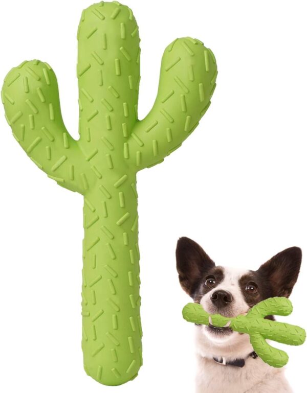 MewaJump Dog Chew Toys, Tough Rubber Dog Toys for Aggressive Chewers, Cactus Dog Toys for Training and Cleaning Teeth, Interactive dog toys for Medium/Large Dog