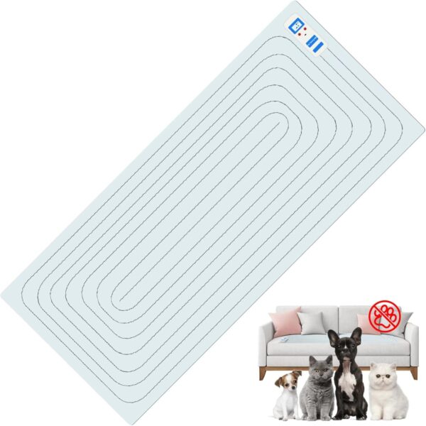 Petnais， Pet Training Mat, Fecal Mat, Indoor Cat and Dog Deterrent Mat, Cat Mat, Dog Mat, Keep Cats and Dogs Away from Sofas, Counters, Kitchens, Safety Electric Shock Training Mat （30“x16”）