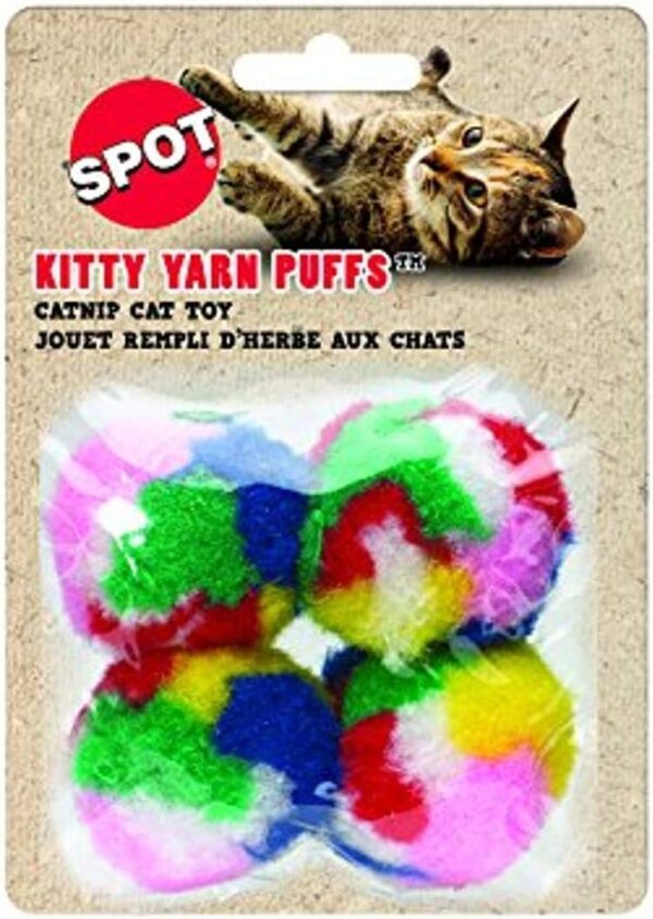 SPOT By Ethical Products - Classic Cat Toys for Indoor Cats - Interactive Cat Toys Balls Mice Catnip Toys - Alternative To Wand Toys and Electronic Cat Toys - Puff Ball Multi Pack Small