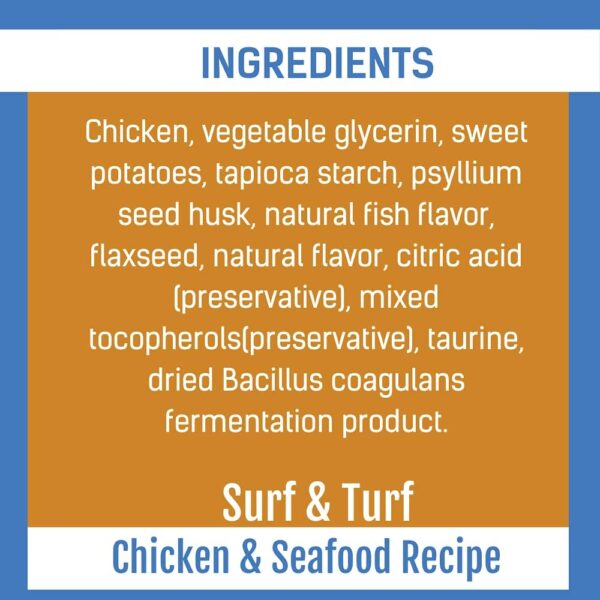 Get Naked Biteables Natural Soft Treats for Cats, Digestive Health Plus, Surf & Turf Recipe, 3 oz, 1 Pouch - Image 6