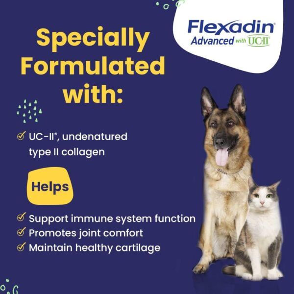 Vetoquinol Flexadin Advanced Dog Hip and Joint Supplement with UC-II Collagen, One Chew a Day Hip and Joint Support Chew for Dogs and Cats, Clinically Proven Vet-Approved Formula, 30 Chews - Image 3