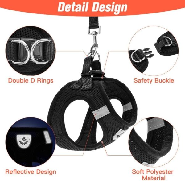 PAWCHIE Puppy Harness and Leash Set - Soft Mesh Dog Vest Harness, Reflective & Adjustable Harness for Small to Medium Dogs, Cats and Puppies - Image 4