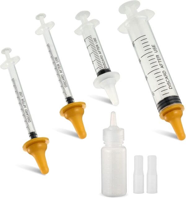 Zubebe 15 Pcs Puppy Whelping Supplies Puppy Feeding Tube Kit includes Pet Feeding Bottle Nipples Dog Kitten Nursing Syringes Pill Shooter Dispenser 10 ml 15 ml Feeding Tool for Kitten Puppy Animals - Image 3