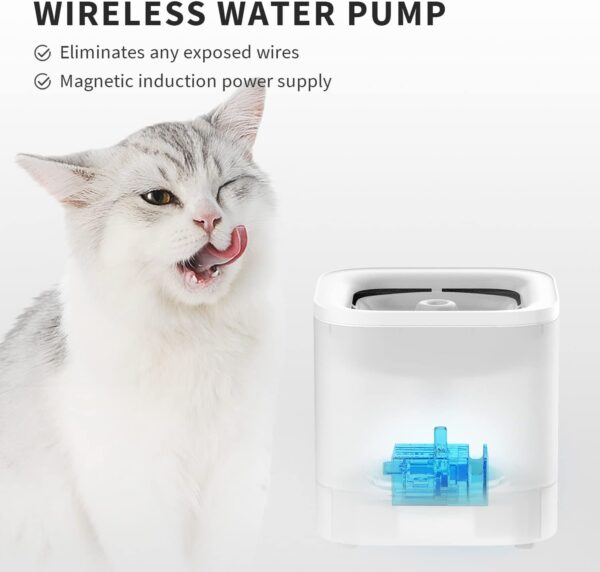 PETKIT New Cat Water Fountain with Wireless Pump, Ultra Quiet 65oz/1.85L Pet Water Fountain for Cats and Dogs Inside, Detachable Design Easy to Clean and Assemble, Filters Included - Image 2