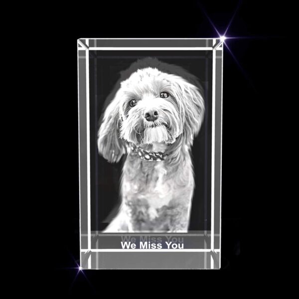 Personalized Photo Gift | 3D Engraved Crystal Keepsake | Gift | Décor | Collectible| Souvenir | Dogs Or Cats Personalized Photo Frame - Image 4