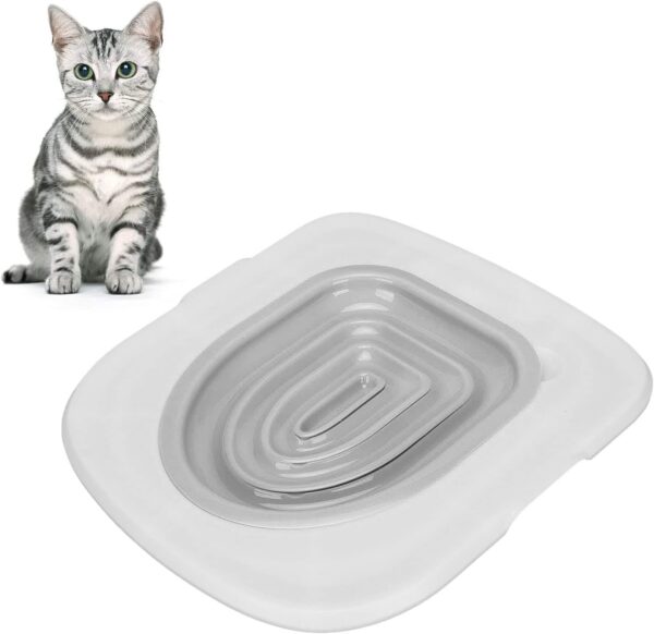 Cat Toilet Seat Training Kit, Professional Teach Cat to Use Toilet Cat Toilet Training Kit, Universal Reusable Cat Toilet Trainer Cat Litter Tray Kit Kitty Potty Train System for Pet Cleaning(Grey) - Image 5