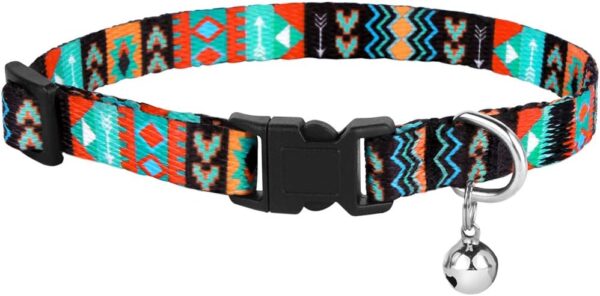 CollarDirect Cat Collar Breakaway Set of 2 PCS Tribal Pattern Aztec Pet Safety Adjustable Kitten Collar with Bell (Tribal + Aztec) - Image 4