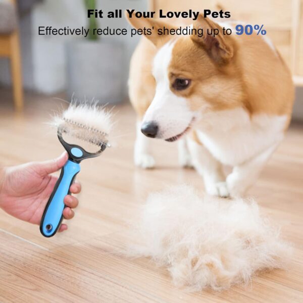 Dog Brush for Shedding, Sebtle Double Sided Undercoat Rake Comb for Dogs and Cats, Pet Grooming Brush for Small, Medium Dogs and Cats,Furminator Tool Remove 98% Mats, Tangles - Image 7