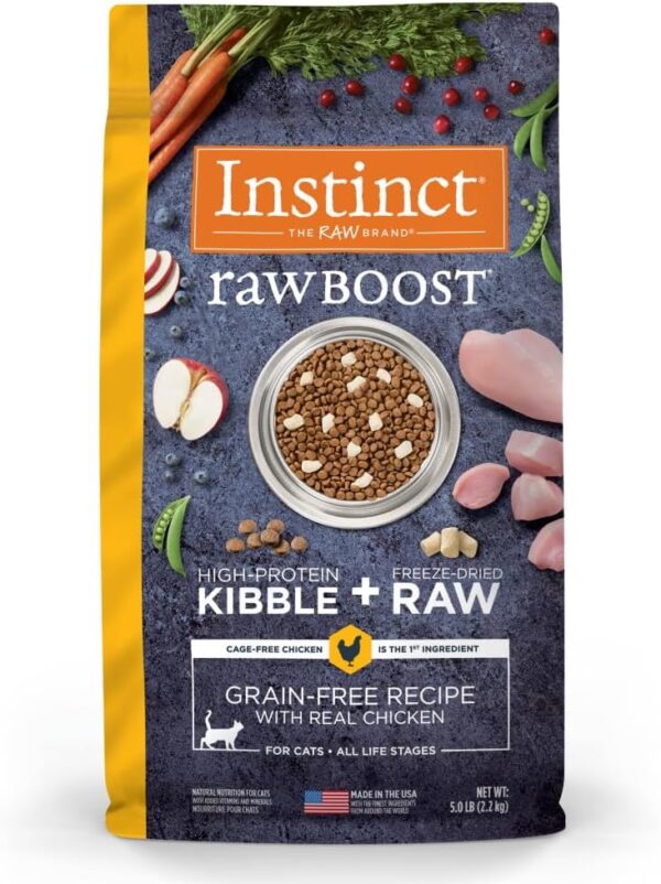 Instinct Raw Boost Grain Free Recipe with Real Chicken Natural Dry Cat Food, 5 lb. Bag