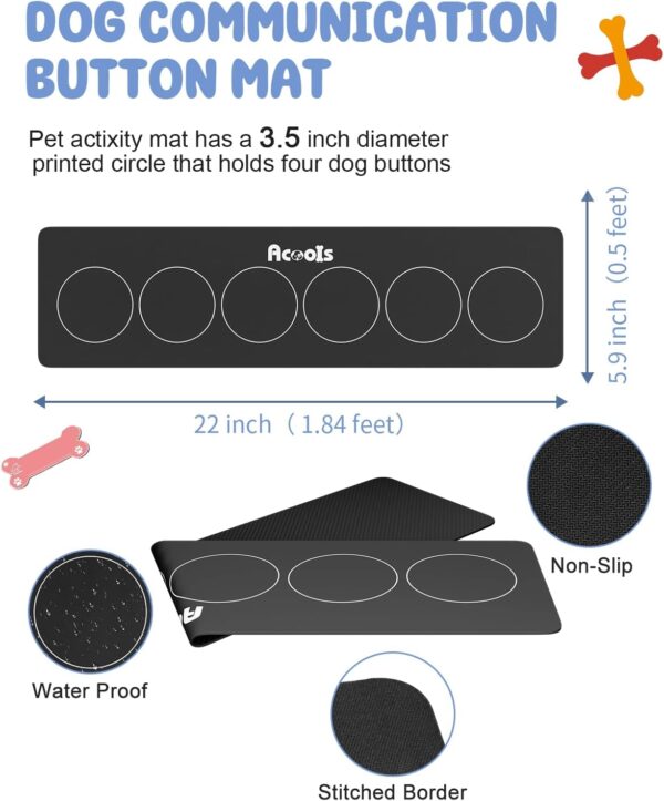 Dog Buttons for Communication, 6 Pcs Dog Talking Button Set, 30s Voice Recordable Pet Training Buzzer, Speaking Buttons for Cats & Dogs with Waterproof Dog Activity Mat and 24 Scene Stickers - Image 6