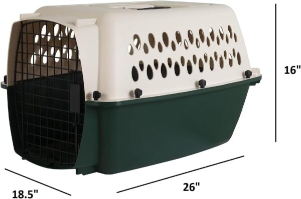 Petmate Ruffmaxx Travel Carrier Outdoor Dog Kennel, 360-degree Ventilation, 26", Almond & Green, Made in USA - Image 3