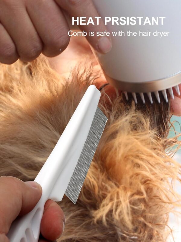 2 PCS Metal Comb for Dogs and Cats Dog Combs for Grooming Matting - Promotes Hair Growth and Removes Loose Hair, Knots - Image 5