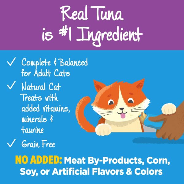 Wellness Lickable Treats Soft Puree Natural Grain Free Adult Cat Treats, Tuna Recipe, Contains 6-0.4 Ounce Squeezable Tubes - Image 3