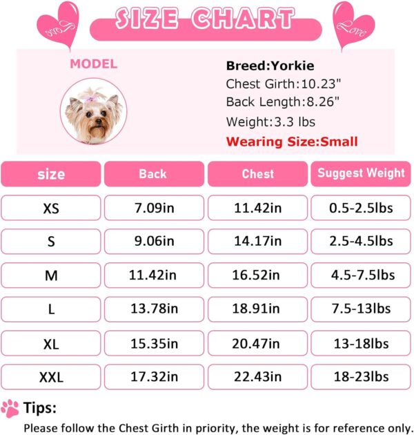 Dog Dress, Dog Clothes for Small Dogs Girl Cute I Love My Mom/Dad Pink Dog Dresses Breathable Pet Spring Summer Clothes Puppy Cat Outfits for Valentines Day - Image 6