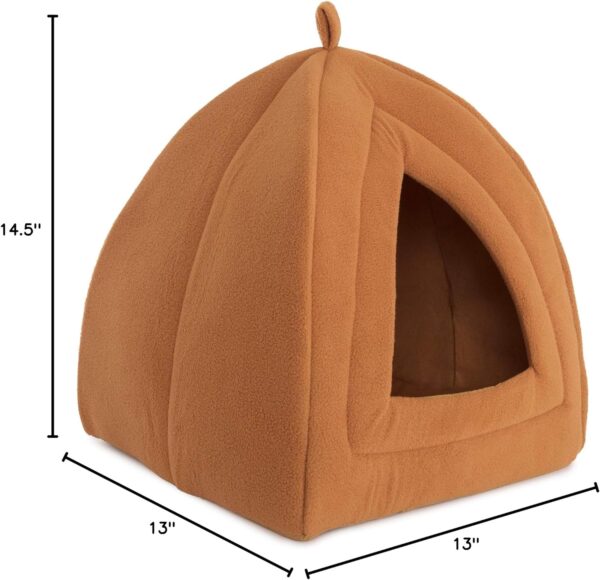 Cat House - Indoor Cat Bed with Removable Foam Cushion - Pet Tent for Kittens, Rabbits, Guinea Pigs, and Other Small Animals by PETMAKER (Brown) - Image 8