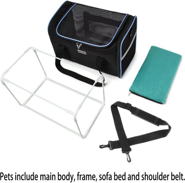 Frame Soft Surface pet Carrier, cat, Dog and Rabbit Airline-Approved pet Transport Carrier, Non-Collapse Deformation and Safety Special Zipper Hook Design. - Image 2