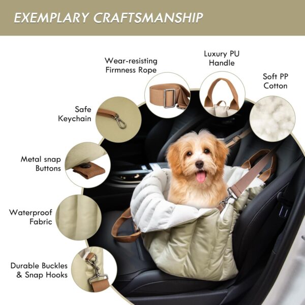 ClevaHome Small Dog Car Seat & Travel Carrier & Pet Bed, Non-Slip Booster Seat for Dogs up to 10lbs, Fashionable Pet Carrier Bag for Indoor and Outdoor - Image 2