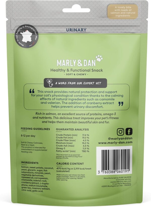 Marly & Dan Salmon Treats for Cats with Brewers Yeast & Green Tea, Urinary Recipe - Image 2