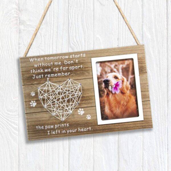 Dog Cat Memorial Gifts - Paw Prints Sympathy Picture Frame for Pet Loss - 4x6 Inches Photo - Image 2