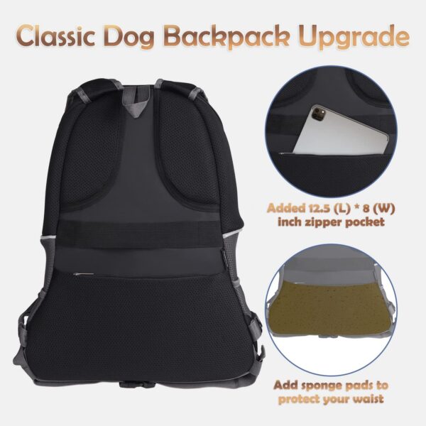 YUDODO Pet Dog Backpack Carrier Small Dog Front Carrier Pack Reflective Head Out Motorcycle Puppy Carrying Bag Backpack for Small Medium Dogs Cats Rabbits Outdoor Travel Hiking Cycling (M,Black) - Image 4