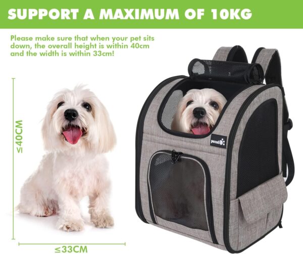 Pecute Pet Carrier Backpack, Dog Carrier Backpack, Expandable with Breathable Mesh for Small Dogs Cats Puppies, Pet Backpack Bag for Hiking Travel Camping Outdoor - Image 8