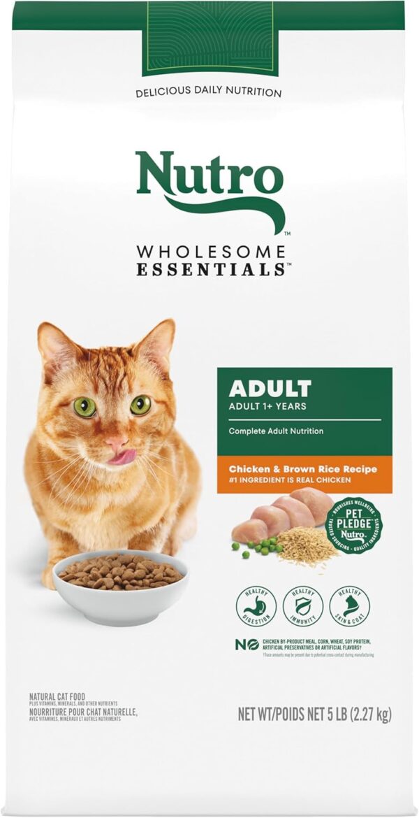 Nutro Wholesome Essentials Adult Dry Cat Food, Chicken & Brown Rice Recipe, 5 lbs.