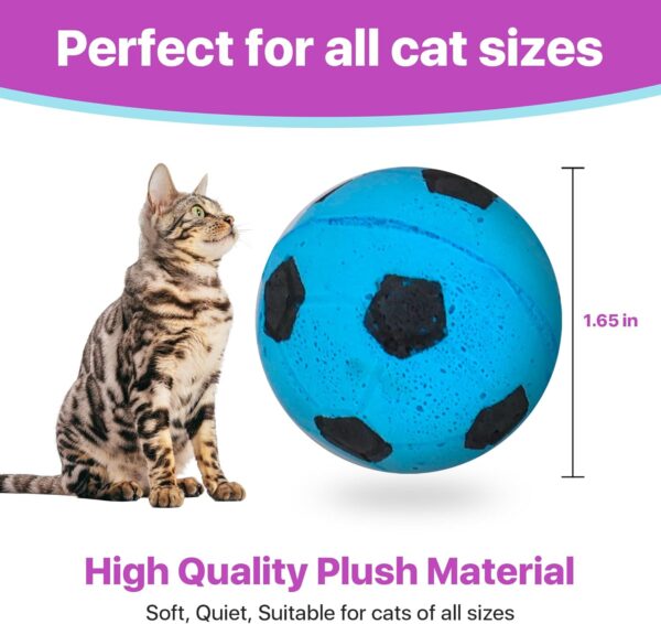 SPOT Sponge Soccer Ball Cat Toys - Interactive and Colorful Plush Toy, Fun for Cats and Kittens to Bat and Chase, Keep Cats Entertained - 1.5" Assorted 4- Pack - Image 2