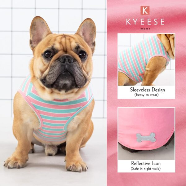 KYEESE 2 Pack Dogs Shirts Striped Dog T-Shirts Soft Cotton Tank Top Sleeveless Vest Cat Shirts Dog Clothes Medium (7-13lbs) - Image 4