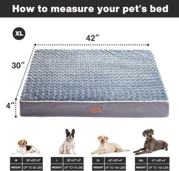 WESTERN HOME WH Large Dog Bed for Large, Jumbo, Medium Dogs, Orthopedic Pet Bed Waterproof Mattress with Removable Washable Cover, Thick Egg Crate Foam Dog Bed with Non-Slip Bottom - Image 6