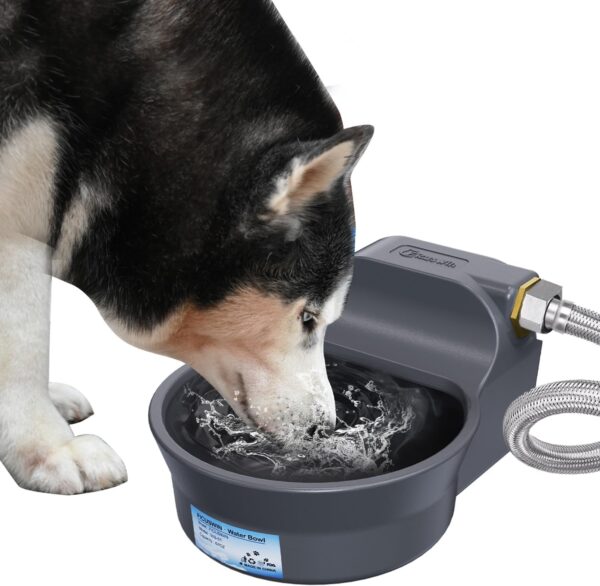 67OZ Dog Water Dispenser Patented Automatic Dog Water Bowl Dispenser Fits 3/4in GHT Faucets Water Dispenser for Dogs Pet Water Dispenser for Dogs Chicken Outdoor Dog Water Bowl Include 5Ft Water Hose - Image 7