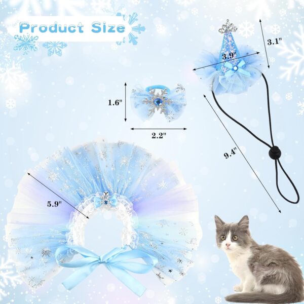 Cat Birthday Princess Costume for Cat Kitten Crown Hat Tutu Skirt Cat Princess Hat Cat Bandana Halloween Small Pet Outfit for Cats Kittens L - Image 3