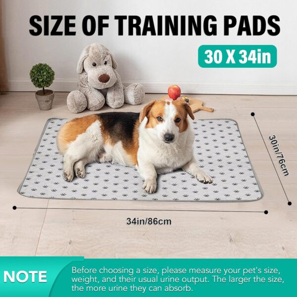 2 Pack Large 30"X34" Washable Pee Pads for Dogs Super Absorbent Dog Training Pads Non-Slip Waterproof Pet Training Pads Mats Whelping Pads for Dogs Cats Puppy - Image 2