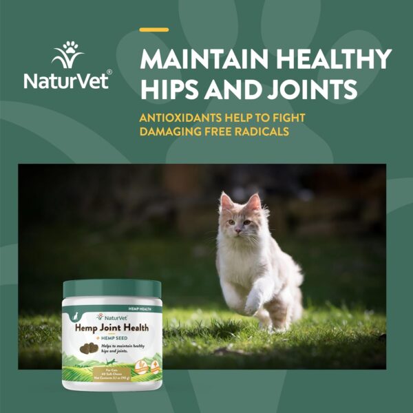 NaturVet – Hemp Joint Health for Cats - Plus Hemp Seed – 60 Soft Chews – Supports Healthy HIPS & Joints – Enhanced with Glucosamine, MSM & Hemp Seed– 30 Day Supply - Image 4